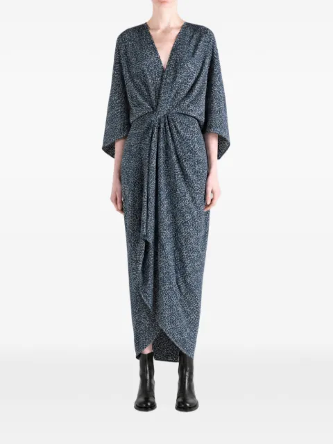 Cortana Astra print draped dress Blue A35958
