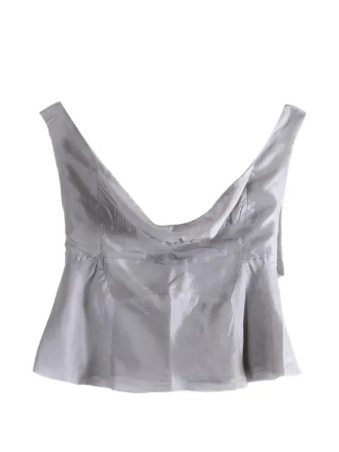 Marc Le Bihan cowl-neck peplum top Grey 2621