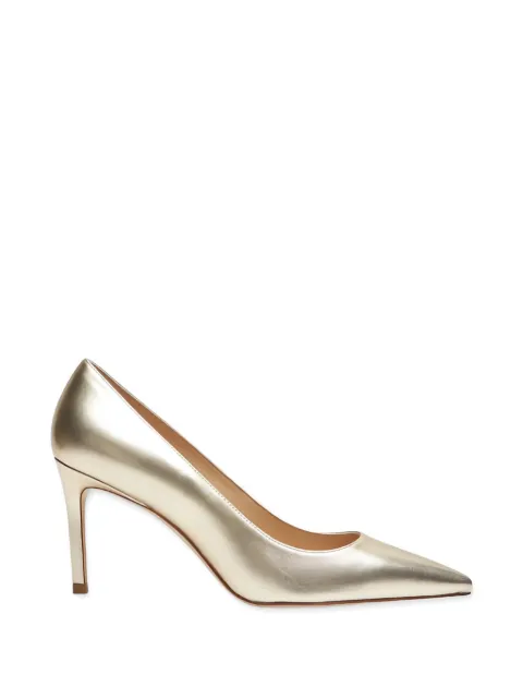 Stuart Weitzman sculptural-heel leather pumps Gold SJ951LIO