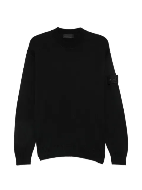 Stone Island logo-patch crew-neck sweater Black L2S155100063S00FA