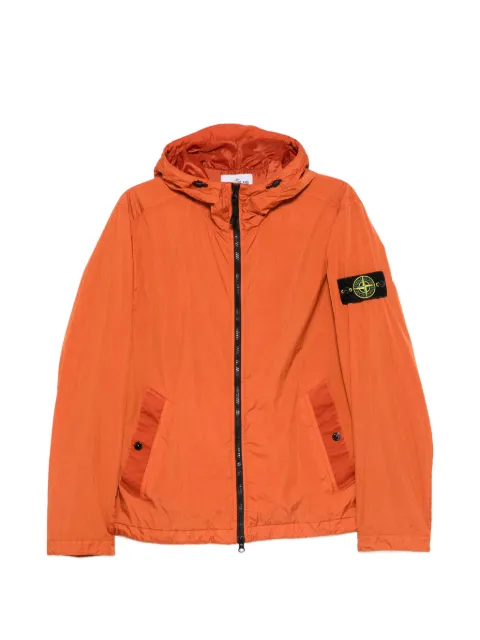 Stone Island logo-patch hooded jacket Orange L2S154100001S0A23