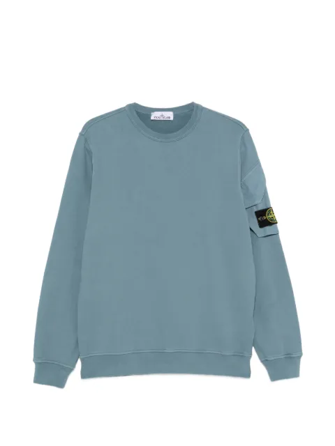 Stone Island logo-patch sleeve-pocket sweatshirt Blue L2S156100015S0A20