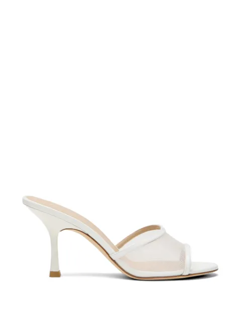 Stuart Weitzman 8.5cm Bareitall mules White SN772MHGYXL