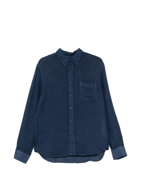 120% Lino chest-pocket long-sleeve shirt Blue 33ALIM14250000115S00