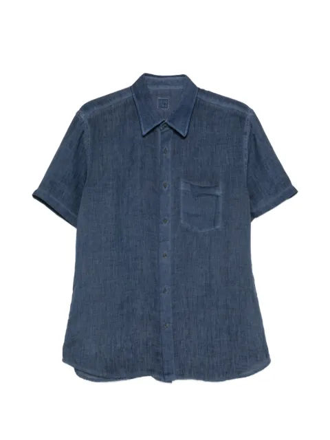 120% Lino short-sleeved chest-pocket shirt White 33ALIM13680000115S00