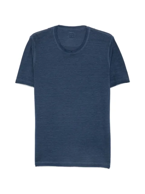 120% Lino round-neck short-sleeve T-shirt Blue 33ALIM7186000G308S01