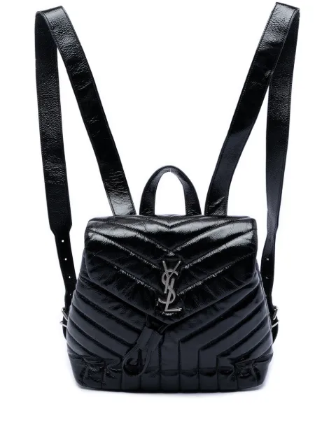 Saint Laurent Pre-Owned 2017 Small Matelasse Patent Monogram LouLou backpack Black L5EXSS306ZA8C0KS