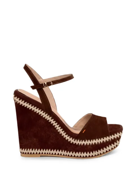 Santoni Tillie whipstitch-trim sandals Brown WHTZ72356ZPINMGD