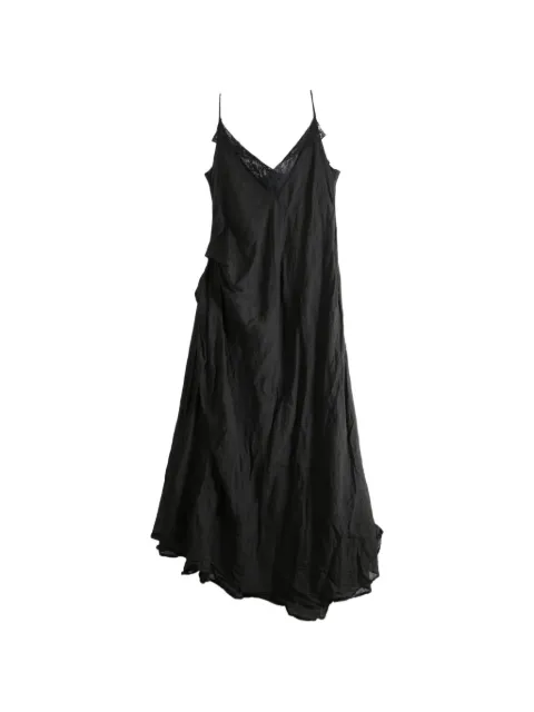 Marc Le Bihan lace-trim gathered dress Black 2194