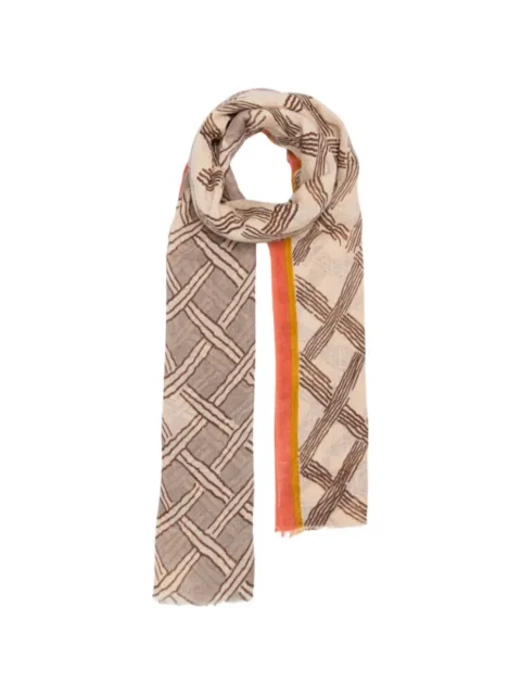 Lovat & Green Horizon geometric-print scarf Neutrals HORIZON