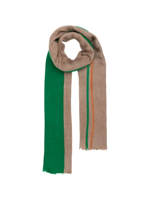 Lovat & Green Valley abstract-print frayed scarf Neutrals VALLEY