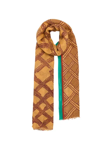 Lovat & Green Horizon geometric-print scarf Orange HORIZON