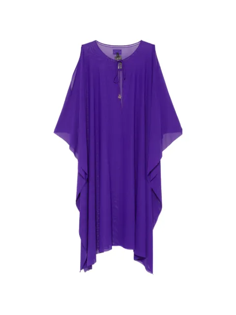 Fisico cold-shoulder semi-sheer dress Purple CK82L0