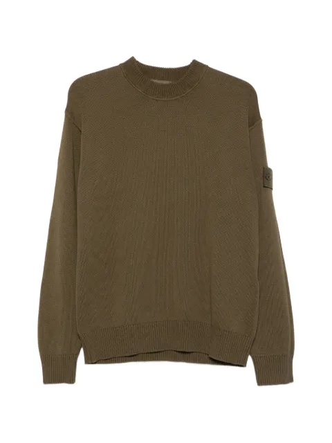 Stone Island logo-patch crew-neck sweater Green L2S155100063S00FA