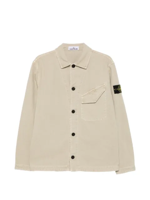 Stone Island logo-patch chest-pocket shirt jacket Neutrals L2S151200012S0184