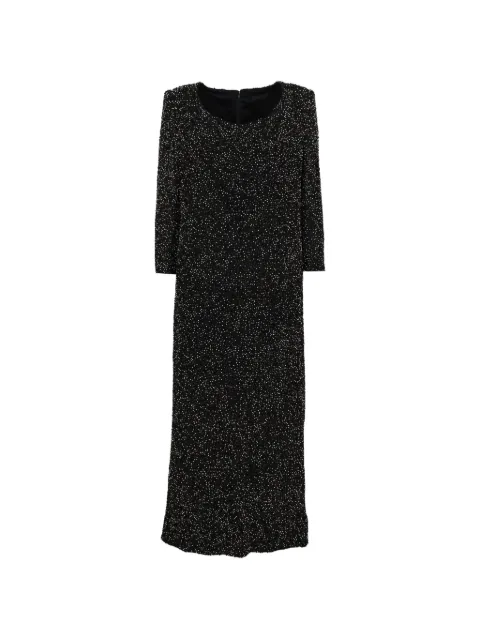 Vintage 1980s-1990s beaded long-sleeve dress Black W1304261