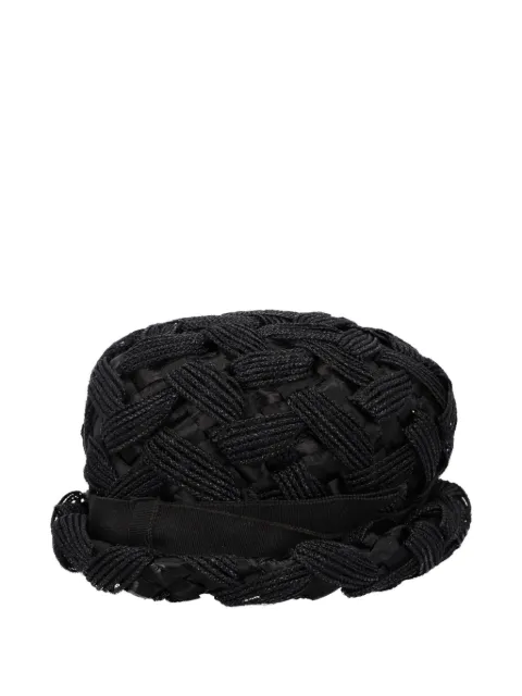 Vintage woven hat Black BR004746