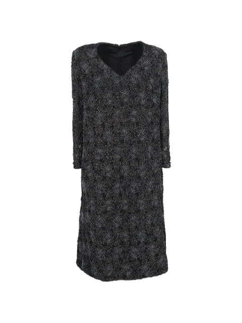 Vintage 1980s-1990s beaded floral-pattern dress Black W1304262