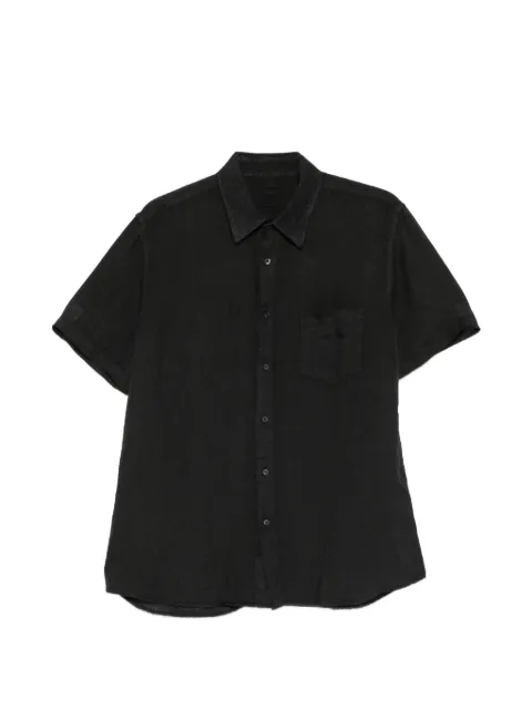120% Lino short-sleeve chest-pocket shirt Black 33ALIM13680000115000