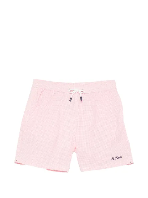MC2 Saint Barth gingham-pattern drawstring swim shorts Pink PATM001
