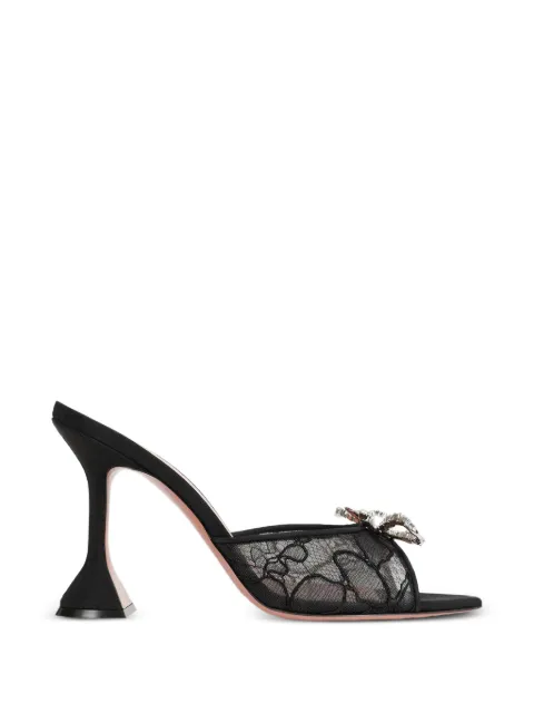 Amina Muaddi crystal-embellished lace sandals White 16S365947ROS