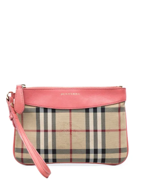 Burberry Pre-Owned 2000-2017 Haymarket Check Nylon Peyton clutch bag Pink B5M46CUD1YISFKRA