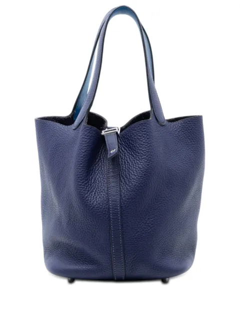Hermès Pre-Owned 2018 Clemence Picotin Lock 22 handbag Blue YEXU68QJTMYGGASW