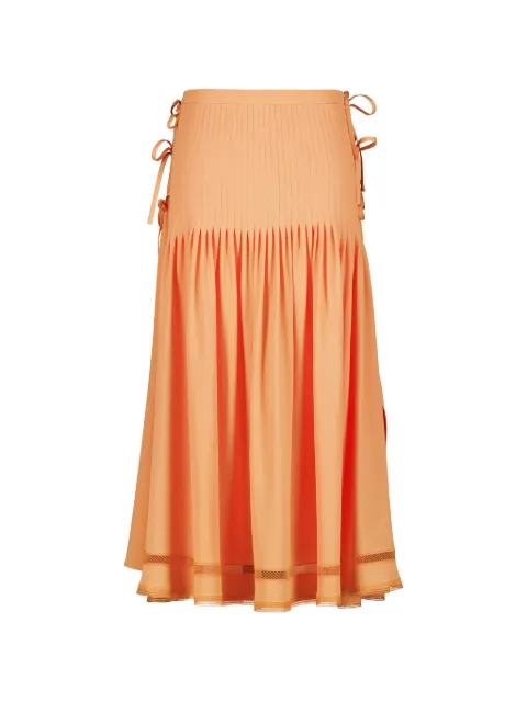 Rabanne bow-detail pleated skirt Orange 26ECJU191AC0153