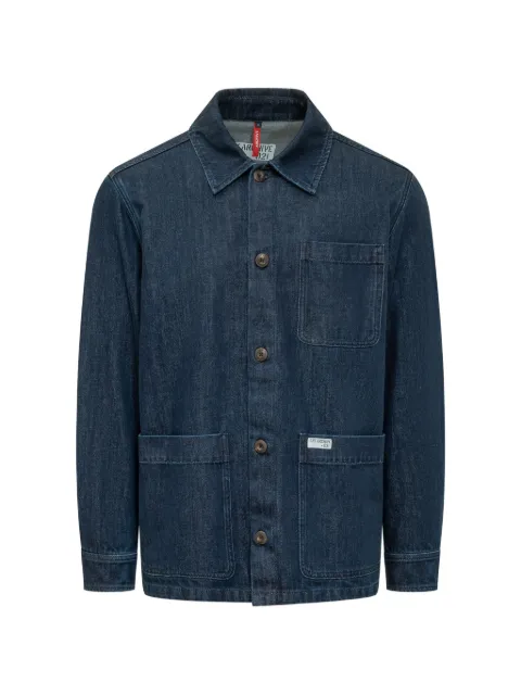 Fay logo-patch overshirt Blue MAM0452094LZHU