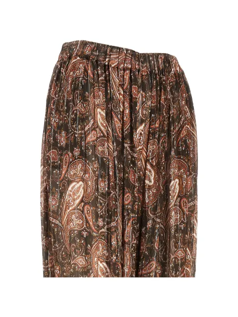 THE ANDAMANE paisley-print pleated trousers Brown TM190455CTNV143873