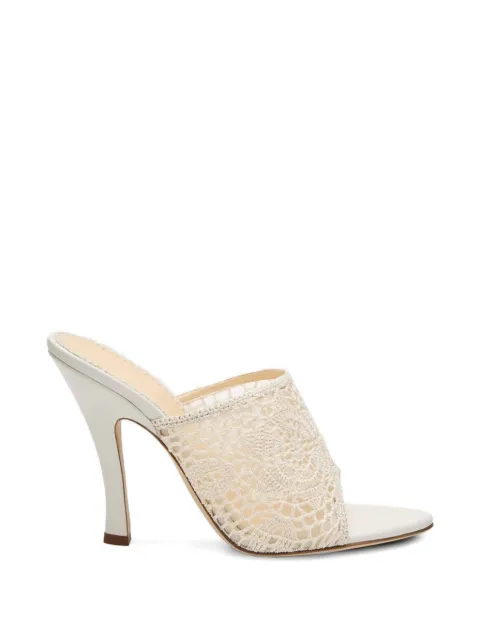 Magda Butrym crochet-knit open-toe mules White 521526