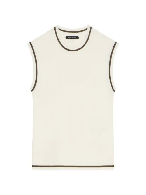 Armani Exchange contrasting-trim sleeveless top Neutrals XW002243AF10352