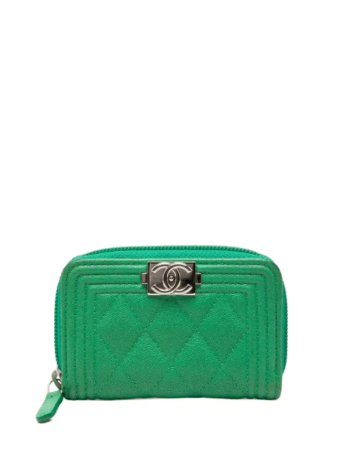 CHANEL Pre-Owned 2019 Quilted Caviar Boy coin pouch Green IW7IVPG5EZYRUMVI