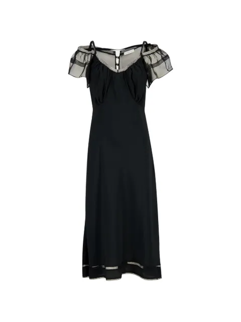 Rabanne mesh-panelled cold-shoulder midi dress Black 26ECRO324PO0329
