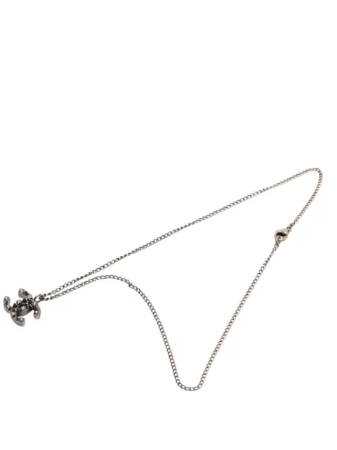 CHANEL Pre-Owned 2003 CC Plated Brass Spike Pendant Necklace costume necklace Grey 5TTXS6DJZZWNMQCQ