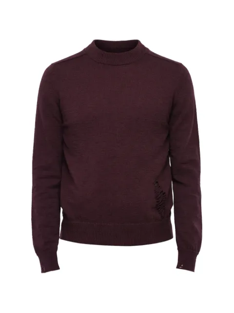 Maison Margiela distressed-detail wool jumper Purple S50HA1006S17784359