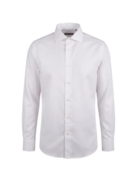 Corneliani textured long-sleeve shirt White 26P1002611627