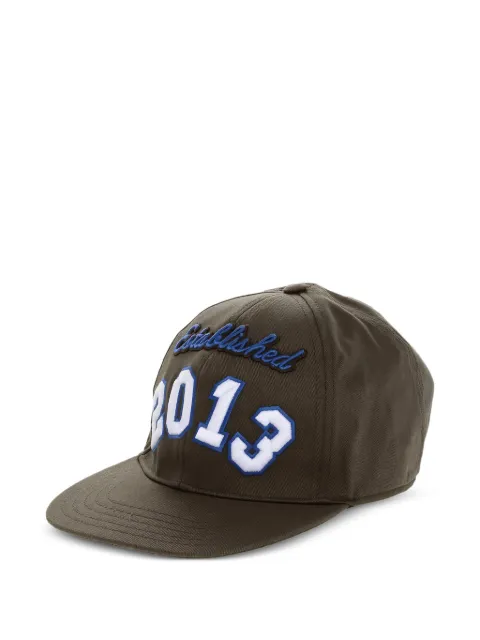 Off-White embroidered cotton twill baseball cap Brown OMLB055S24FAB002