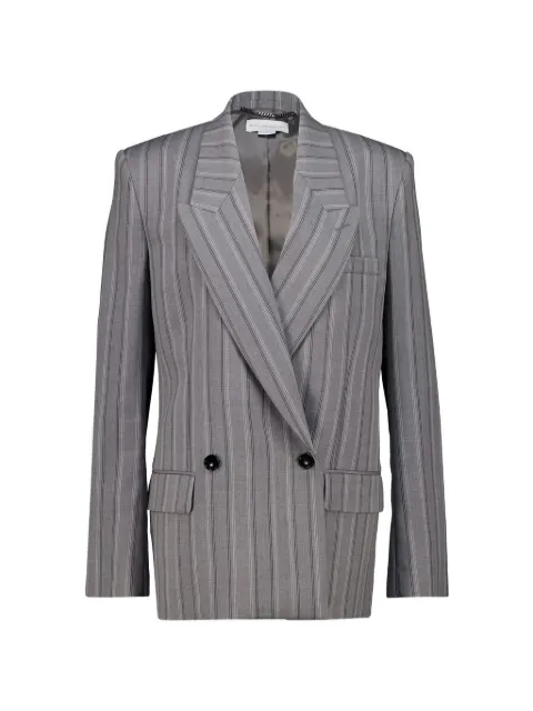 Stella McCartney pinstripe-pattern waisted-fit jacket Grey 6501913HR760