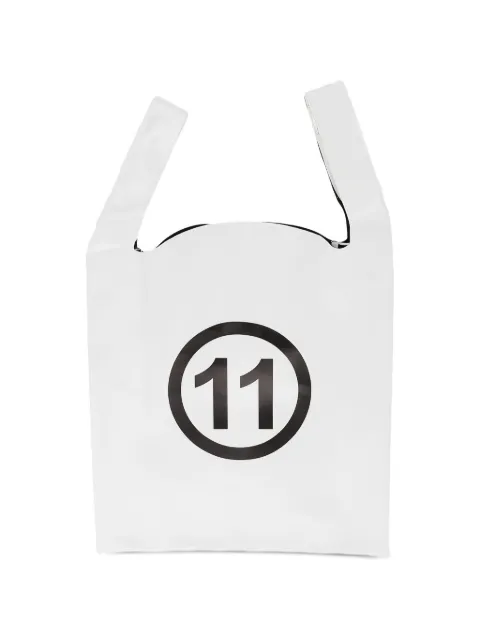 Maison Margiela logo-print leather tote bag White S55WC0054PR035T1003