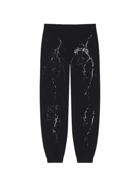 Givenchy crystal-embellished lightning-print track pants Black BM51DA3YJ9