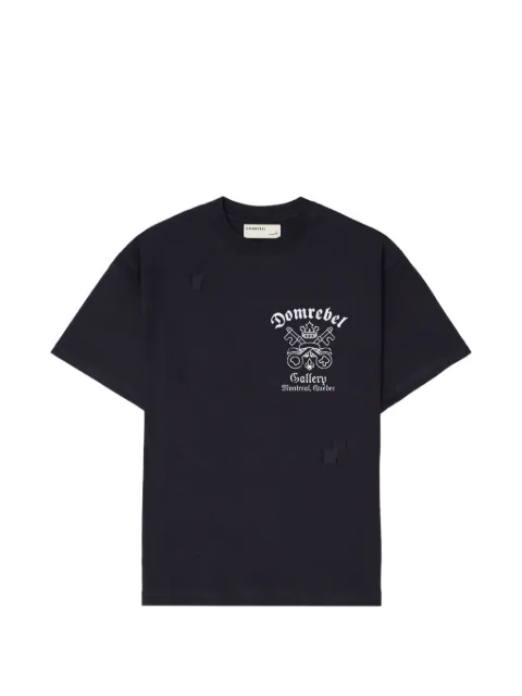 DOMREBEL Keys graphic-print distressed-effect T-shirt Blue 3339KEYS