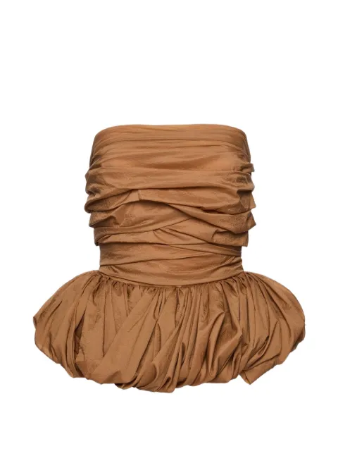 Magda Butrym ruched peplum top Brown 302526