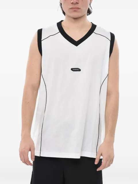 Givenchy contrast-trim V-neck tank top White BM71HC3YCN