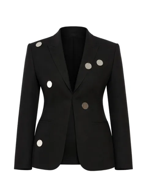David Koma mirror-embellished peak-lapel blazer Black RE24DK03JWOBS
