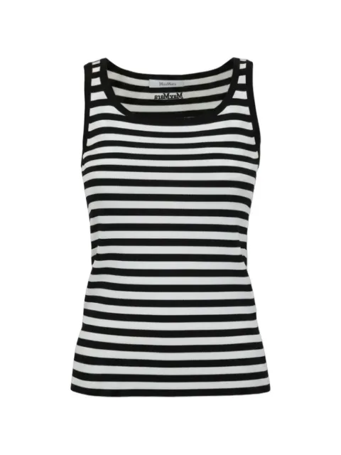 Max Mara striped ribbed-knit top White MXPCIPPORIGA
