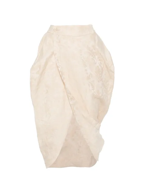 Uma Wang Dracaena pattern asymmetric midi skirt Neutrals UW2028