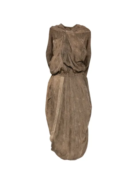 Uma Wang Agnes sleeveless midi dress Brown W5013