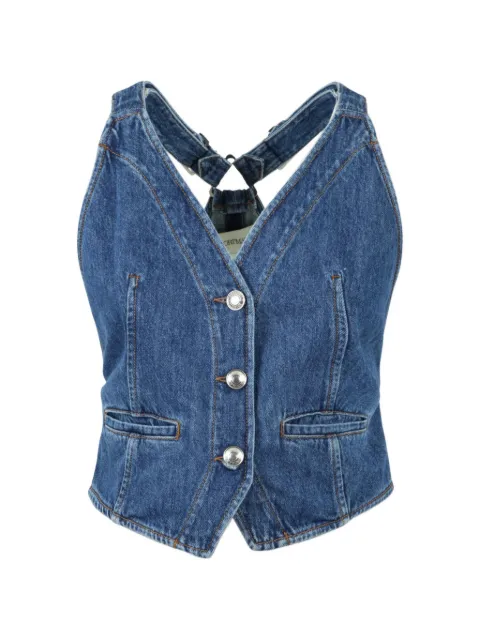 Sportmax buckle-strap denim waistcoat Blue SPXDAMA