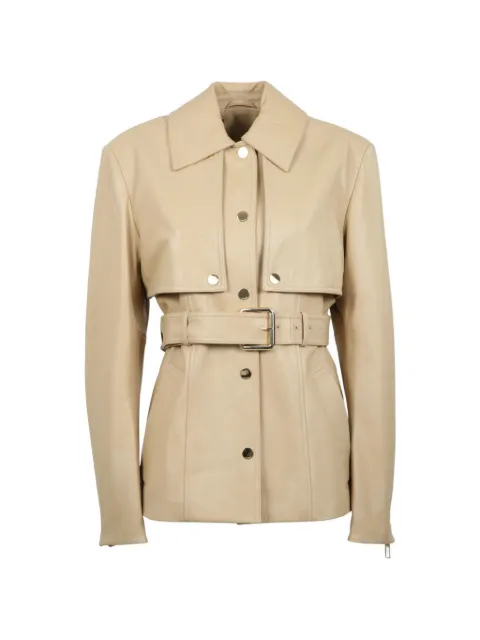 Sportmax belted leather jacket Neutrals SPSTENZONEBEIGE